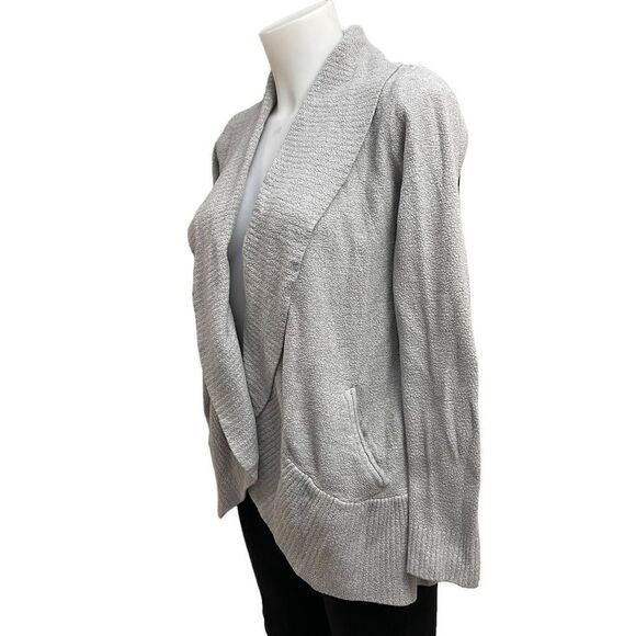BAREFOOT DREAMS COZY CHIC LITE gray knit open front cardigan sz XS / Small - Picture 3 of 11